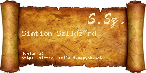 Simtion Szilárd névjegykártya